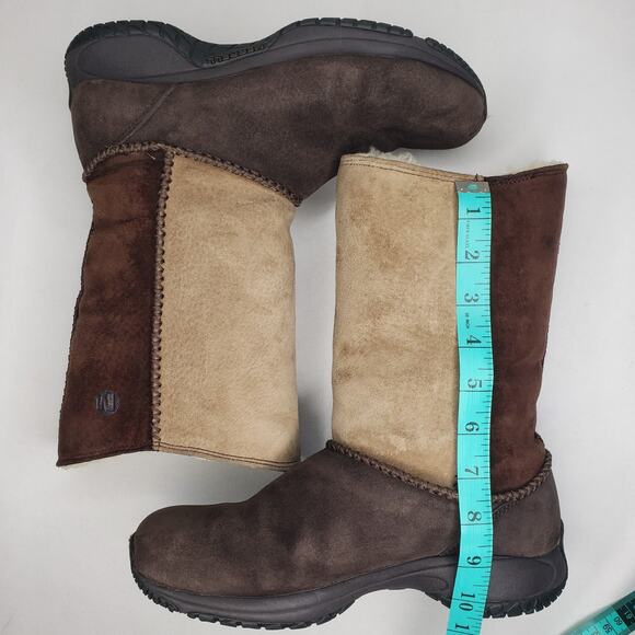 Merrell Encore Stitch High Espresso Boots Womens Size 8.5 Shearling Lining - Picture 16 of 16